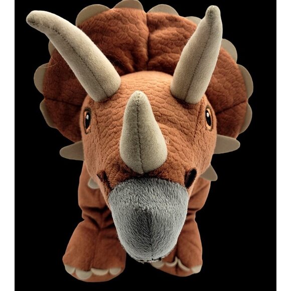 IKEA Jattelik Triceratops Dinosaur 18" Brown Textured Realistic Stuffed 2006 - Picture 5 of 7